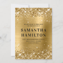 Glittery Guld Ombre Foil Studenten Meddelande
