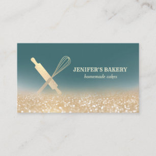 Glittery guld, rullstift, bakverk visitkort