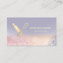 Glittery guld, rullstift, bakverk visitkort