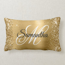 Glittery Guld Satin Foil Monogram