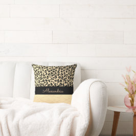Glittery Guld Shimmery Guld Leopard Kudde