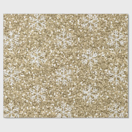 Glittery Guld Snowflake Presentpapper