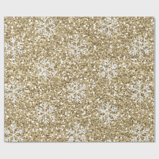 Glittery Guld Snowflake Presentpapper