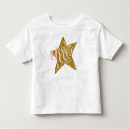 Glittery guld- stjärnaflicka skjorta för t-shirt