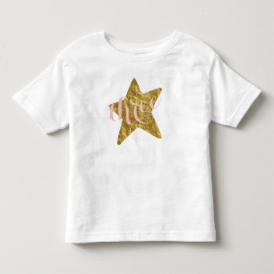 Glittery guld- stjärnaflicka skjorta för t-shirt
