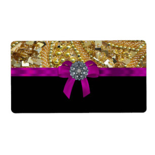 Glittery guld & svart fraktsedel