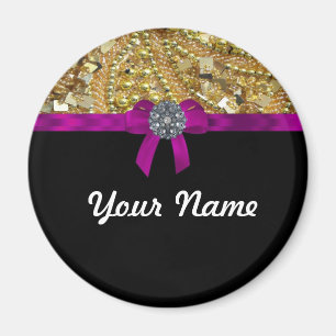Glittery guld & svart magnet