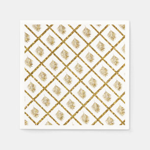 Glittery Handflatan Mönster Tropical Guld Bröllop Pappersservett
