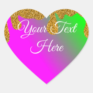 Glittery Heart Sticker för Gnistra Hjärtformat Klistermärke