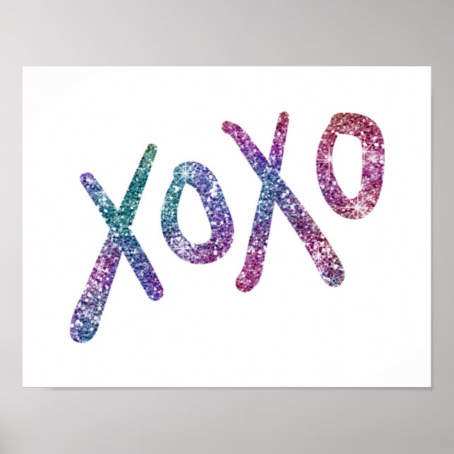 Glittery Hugs och Kisses Poster (Framsidan)