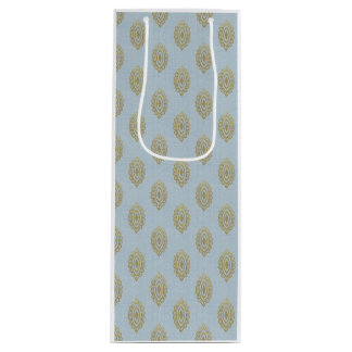Glittery Ikat Medallion - Himmel Blue & Guld