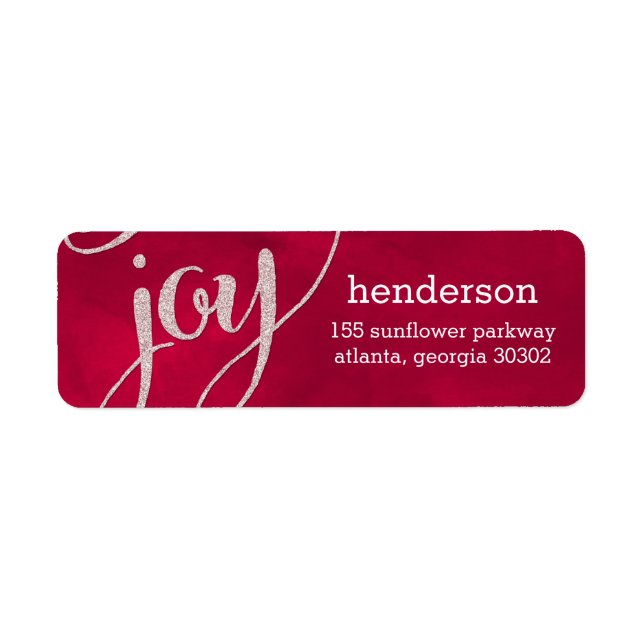 Glittery Joy Helgdag Returetiketter Returadress Etikett (Framsidan)