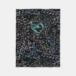 Glittery kast för älskare för regnbågemusik fleecefilt