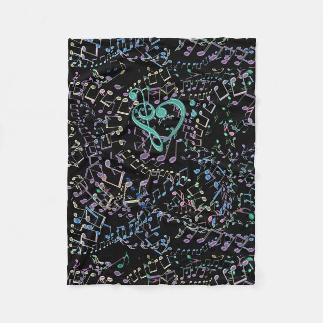 Glittery kast för älskare för regnbågemusik fleecefilt (Framsidan)