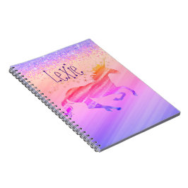 Glittery Lavender och Rosa Unicorn Anteckningsbok