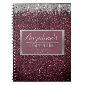 Glittery Lavender Silver Gratitude Journal Anteckningsbok