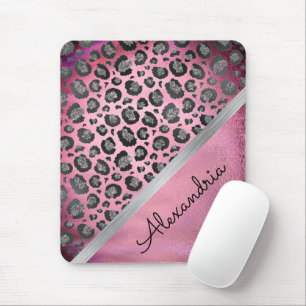 Glittery Leopard Print on Glossy Hett PinkiPad Musmatta
