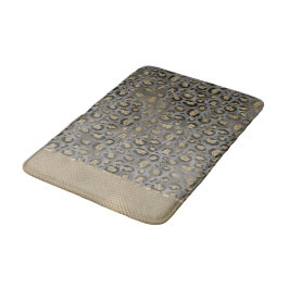 Glittery Leopard Skriv ut på Glossy Grått Badrumsmatta