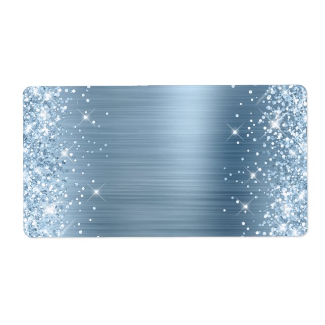 Glittery Light Blue Faux Foil Fraktsedel (Framsidan)