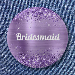 Glittery Light Lila Foil Bridesmaid Knapp
