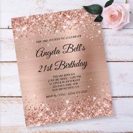 Glittery Light Ro Guld 21:a födelsedag Papper Flye Flygblad