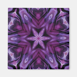 Glittery Lila Kaleidoscope Hearts Gradient Magnet