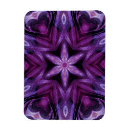 Glittery Lila Kaleidoscope Hearts Gradient Magnet
