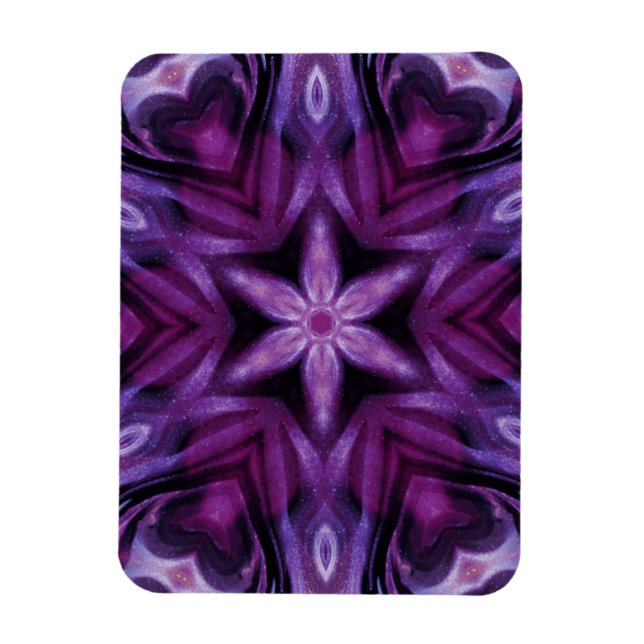 Glittery Lila Kaleidoscope Hearts Gradient Magnet (Vertikal)