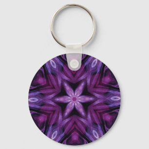 Glittery Lila Kaleidoscope Hearts Gradient Nyckelring