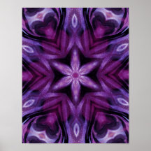 Glittery Lila Kaleidoscope Hearts Gradient