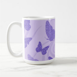 Glittery Lilac Butterflies Två-Tonad Mugg