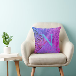 Glittery Lotus Leopard Monogram Kudde