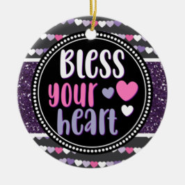 Glittery lyssnar på Lila utan din hjärtliga jul Julgransprydnad Keramik