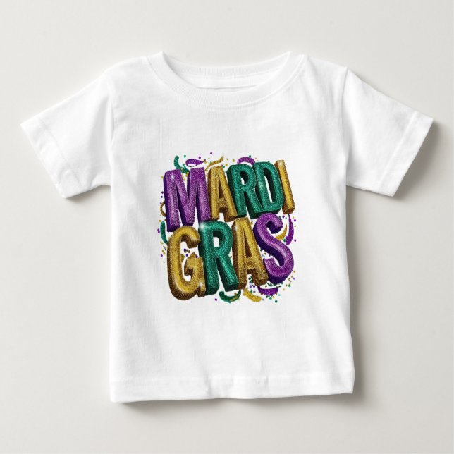Glittery Mardi Gras Gras Women's T-Shirt, Purple G T Shirt (Framsida)