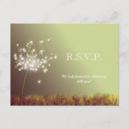 Glittery Meadow Dandelions Bröllop OSA Inbjudan Vykort