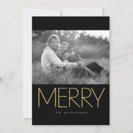 Glittery MERRY 2 Photo Julkort