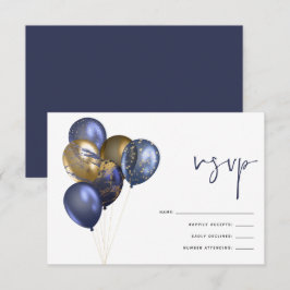 Glittery Navy Guld Balloon 60:e Födelsedagsfesten OSA Kort