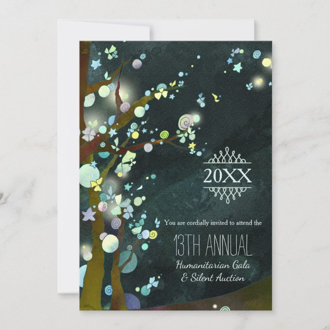 Glittery Night Charity Gala och Auction Inbjudningar (Framsida)