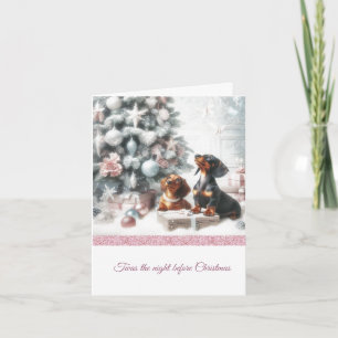 Glittery Pastel Dachshund julkort Kort