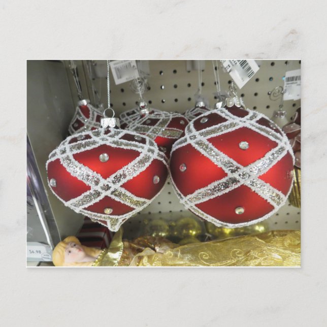 Glittery Red Lökar Vykort (Framsida)