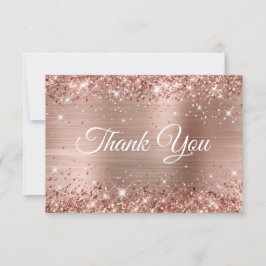 Glittery Ro Gold Foil 40:e födelsedagen Tack Kort