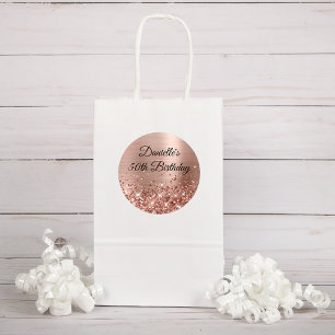 Glittery Ro Gold Foil 50:e födelsedagen Runt Klistermärke