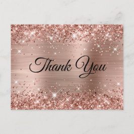 Glittery Ro Gold Foil 60 Birthday Tack Vykort