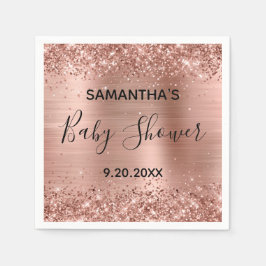 Glittery Ro Gold Foil Baby Shower Pappersservett