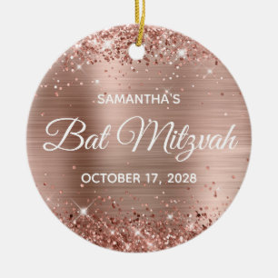 Glittery Ro Gold Foil Bat mitzvah Julgransprydnad Keramik