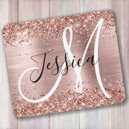 Glittery Ro Gold Foil Black and White Monogram Musmatta