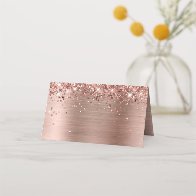 Glittery Ro Gold Foil Blank Placeringskort (Framsida)