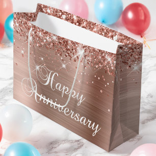 Glittery Ro Gold Foil Finare Lycklig-årsdag