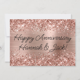 Glittery Ro Gold Foil Modern Lycklig-årsdag Kort
