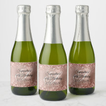 Glittery Ro Guld Glam 40:e födelsedagsmonogram